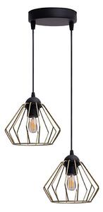 Lustr na lanku CEED GOLD 2xE27/60W/230V pr. 28 cm černá/zlatá