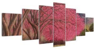 Obraz rozkvetlých stromů (210x100 cm)