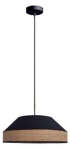 Lustr na lanku MANISO 1xE27/60W/230V pr. 45 cm černá/béžová