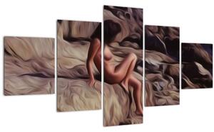 Obraz - Malba ženy (125x70 cm)