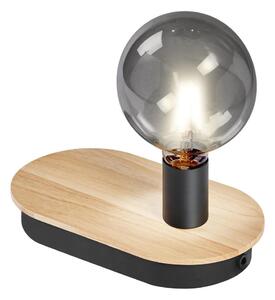 Ledvance - Dotyková stolní lampa s USB konektorem DECOR WOOD 1xE27/8W/230V