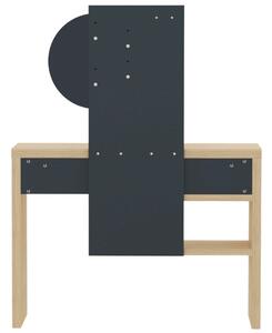 Antracitově šedý dubový toaletní stolek TEMAHOME Hugo 105 x 42 cm