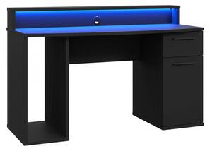 PC stůl s Ayo LED osvětlením, Barva: černá mat Mirjan24 5903211080609