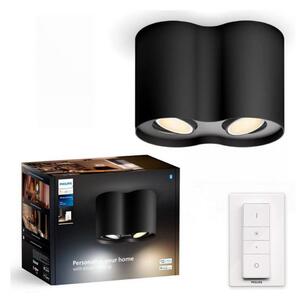 Philips - LED Stmívatelné bodové svítidlo Hue PILLAR 2xGU10/4,2W/230V + DO černá