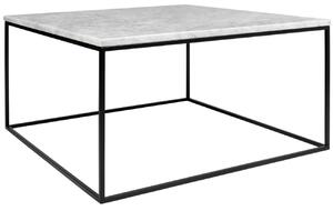 Bílý mramorový konferenční stolek TEMAHOME Gleam II. 75x75 cm s černou podnoží