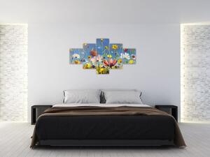 Malovaný obraz rozkvetlé louky (125x70 cm)