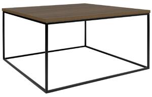 Ořechový konferenční stolek TEMAHOME Gleam II. 75x75 cm s černou podnoží