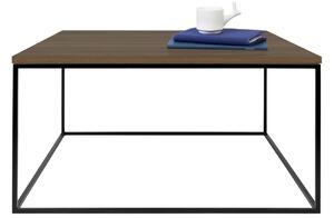 Ořechový konferenční stolek TEMAHOME Gleam II. 75x75 cm s černou podnoží