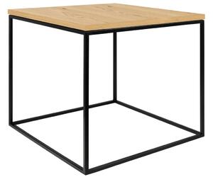 Dubový konferenční stolek TEMAHOME Gleam 50 x 50 cm s černou podnoží