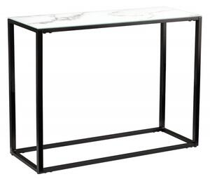 Konzolový stolek ELEGANCE BLACK 110 CM bílý mramorový vzhled Nábytek | Doplňkový nábytek | Konzolové stolky