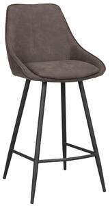 Tmavě šedá sametová barová židle ROWICO SIERRA 67 cm