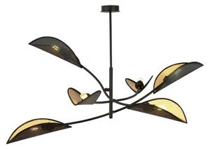 Lustr na tyči LOTUS 6xE14/10W/230V černá/zlatá