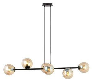 Lustr na lanku ROSSI 6xE14/10W/230V černá/béžová