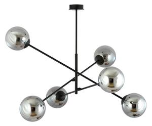 Lustr na tyči LINEAR 6xE14/10W/230V černá/šedá