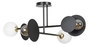 Lustr na tyči MINERVA 2xE27/15W + 2xE14/10W/230V černá