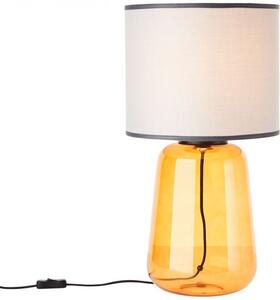 Brilliant94546/22 Velká stolní lampa HYDRA žluté sklo, šedá textilie