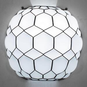 SIRU - Nástěnná lampa GALAPAGOS 1xE27/60W/230V černá/bílá benátské sklo