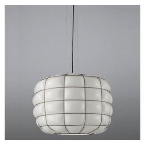 SIRU - Lustr na lanku TERRA 1xE27/60W/230V černá/bílá benátské sklo
