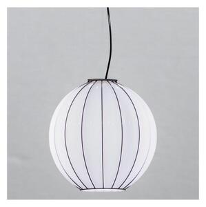 SIRU - Lustr na lanku SFERA 1xE27/60W/230V pr. 32 cm černá/bílá benátské sklo