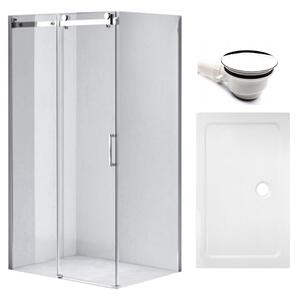 BPS-koupelny Obdélníkový sprchový kout KZ203C 120x80 chrom/transparent + vanička ST03C bílá