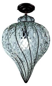 SIRU - Přisazený lustr GOCCIA 1xE27/60W/230V pr. 25 cm čirá/hnědá benátské sklo