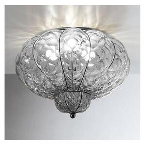 SIRU - Stropní svítidlo SULTANO 3xE14/40W/230V pr.34 cm čirá/černá benátské sklo