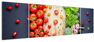 Obraz - Stůl plný zeleniny (170x50 cm)