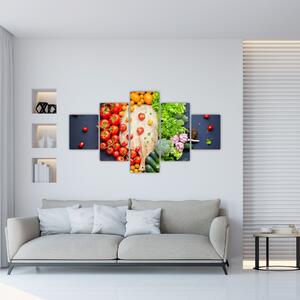 Obraz - Stůl plný zeleniny (125x70 cm)