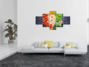 Obraz - Stůl plný zeleniny (125x70 cm)