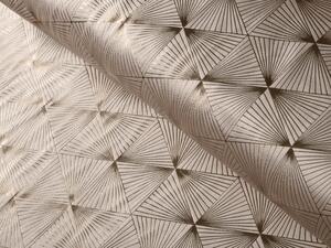 Biante Sametový povlak na polštář Isabela IBL-010 Rose Gold trojúhelníky na krémovém 50 x 70 cm