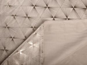 Biante Sametový běhoun na stůl Isabela IBL-010 Rose Gold trojúhelníky na krémovém 20x120 cm