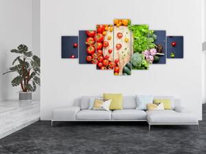 Obraz - Stůl plný zeleniny (210x100 cm)