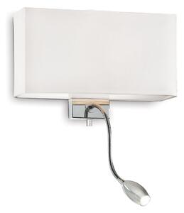 HOTEL AP2 nástěnné svítidlo 1xLED 1W 55lm 3000K + 1xE27 60W bez zdroje 32cm IP20, bílo-chromové