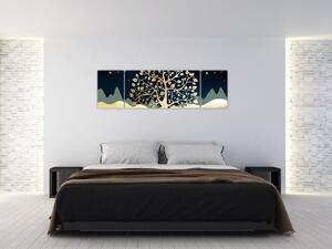 Obraz zlatého stromu (170x50 cm)