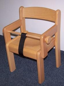 Židle TIM s područkami - přírodní+ZÁBRANA+POPRUH výška 18 cm