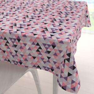 Biante Bavlněný čtvercový ubrus Sandra SA-330 Růžovo-fialovo-černé trojúhelníčky 70x70 cm