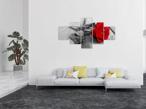 Obraz rudé růže (125x70 cm)