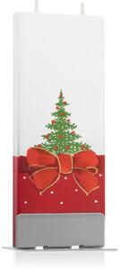 Flatyz Holiday Christmas Tree and Red Ribbon dekorativní svíčka 6x15 cm