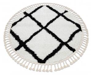 Koberec BERBER CROSS kruh bílý Fredzle berber marokánský
