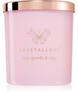 Crystallove Crystalized Scented Candle Rose Quartz & Rose vonná svíčka 220 g