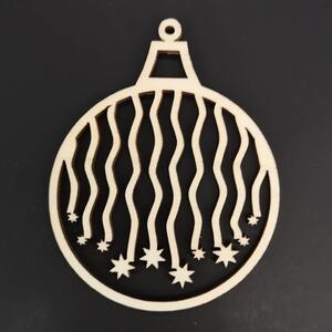 AMADEA Dřevěná ozdoba koule s padajícími hvězdami 6 cm