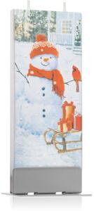 Flatyz Holiday Snowman with Red Bird dekorativní svíčka 6x15 cm
