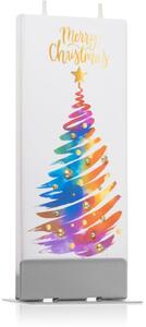 Flatyz Holiday Merry Christmas Painted Tree dekorativní svíčka 6x15 cm