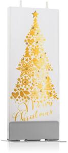 Flatyz Holiday Gold Merry Christmas Tree dekorativní svíčka 6x15 cm