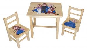 ČistéDřevo Dřevěný dětský stoleček s židličkami - Ledové království