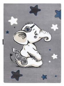Koberec PETIT ELEPHANT SLONÍK HVĚZDY šedý