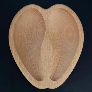 AMADEA Dřevná miska ve tvaru kopyta, masivní dřevo, 20x18x4,5 cm