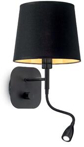 NORDIK AP2 nástěnná lampa 1x LED 1,5W 100lm 3000K + 1x E14 40W bez zdroje, černá