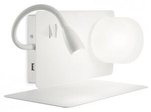 BOOK-1 AP2 nástěnné svítidlo 1x LED 3W 200lm 3000K + 1x G9 28W bez zdroje 37,5cm IP20, bílé