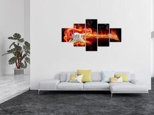 Obraz - Kytara v plamenech (125x70 cm)